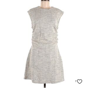 H&M Ruched Tweed Lightweight Office Dress L